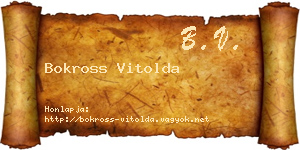 Bokross Vitolda névjegykártya